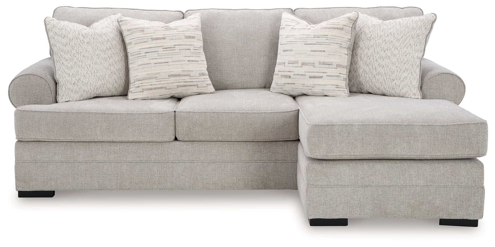 Eastonbridge Shadow sofa chaise, chair, and ottoman set in Shadow fabric