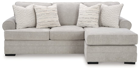 Eastonbridge Shadow sofa chaise, chair, and ottoman set in Shadow fabric