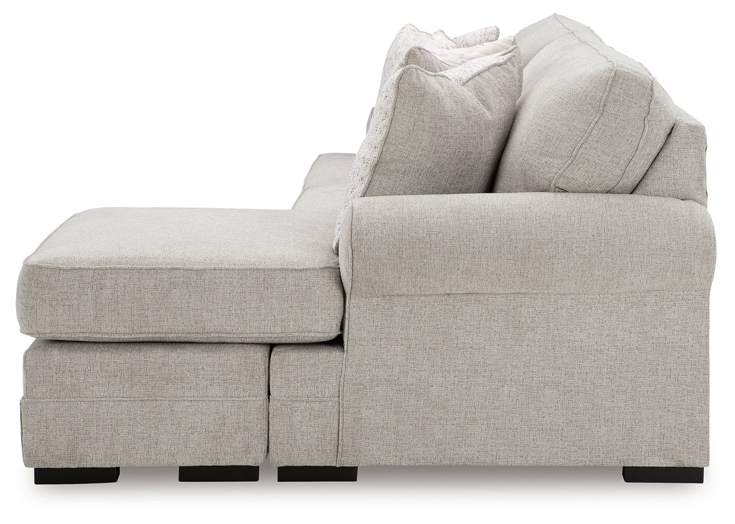Eastonbridge Shadow sofa chaise, chair, and ottoman set in Shadow fabric