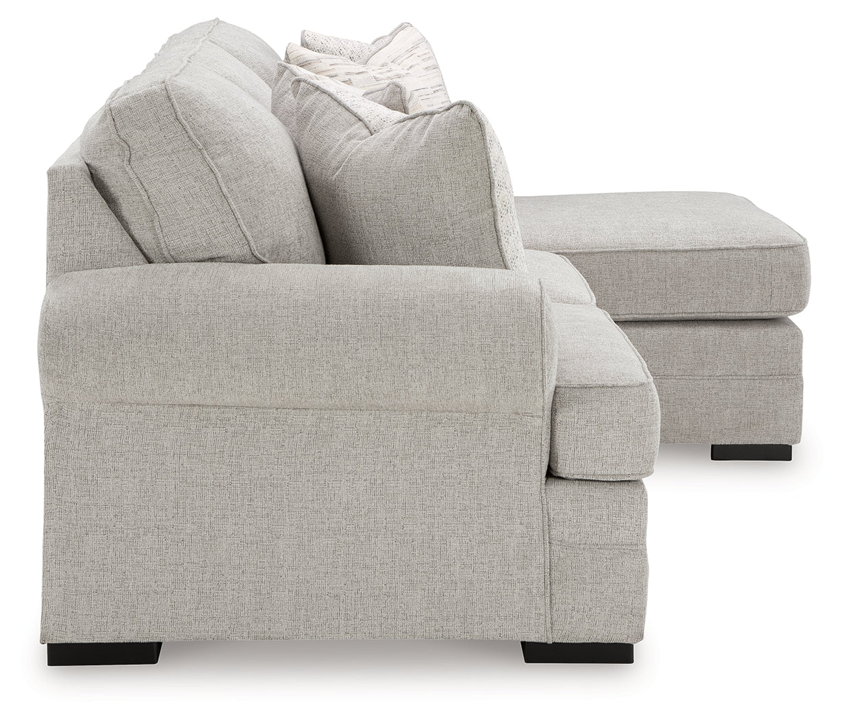 Eastonbridge Shadow sofa chaise, chair, and ottoman set in Shadow fabric