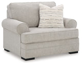 Eastonbridge Shadow sofa chaise, chair, and ottoman set in Shadow fabric