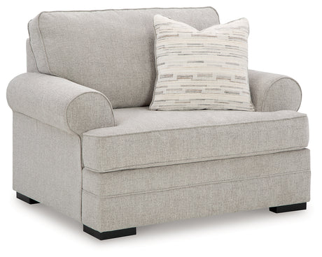Eastonbridge Shadow sofa chaise, chair, and ottoman set in Shadow fabric