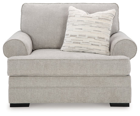 Eastonbridge Shadow sofa chaise, chair, and ottoman set in Shadow fabric