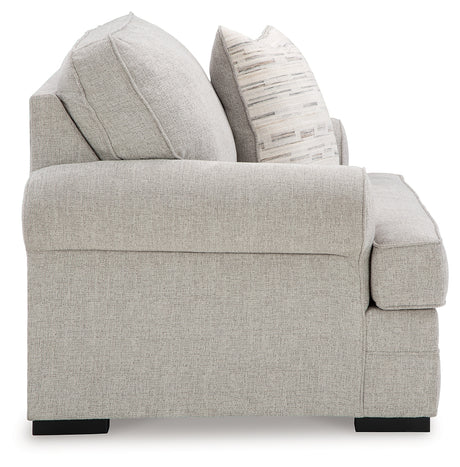 Eastonbridge Shadow sofa chaise, chair, and ottoman set in Shadow fabric
