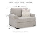 Eastonbridge Shadow sofa chaise, chair, and ottoman set in Shadow fabric