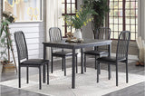 main view of Tripp Black Hued Faux Leather Dining Room Set dining room furniture