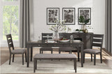 Main view of Baresford gray fabric storage dining room set from front