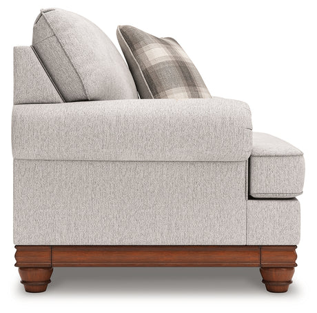 Ottoman in sandstone upholstery top view