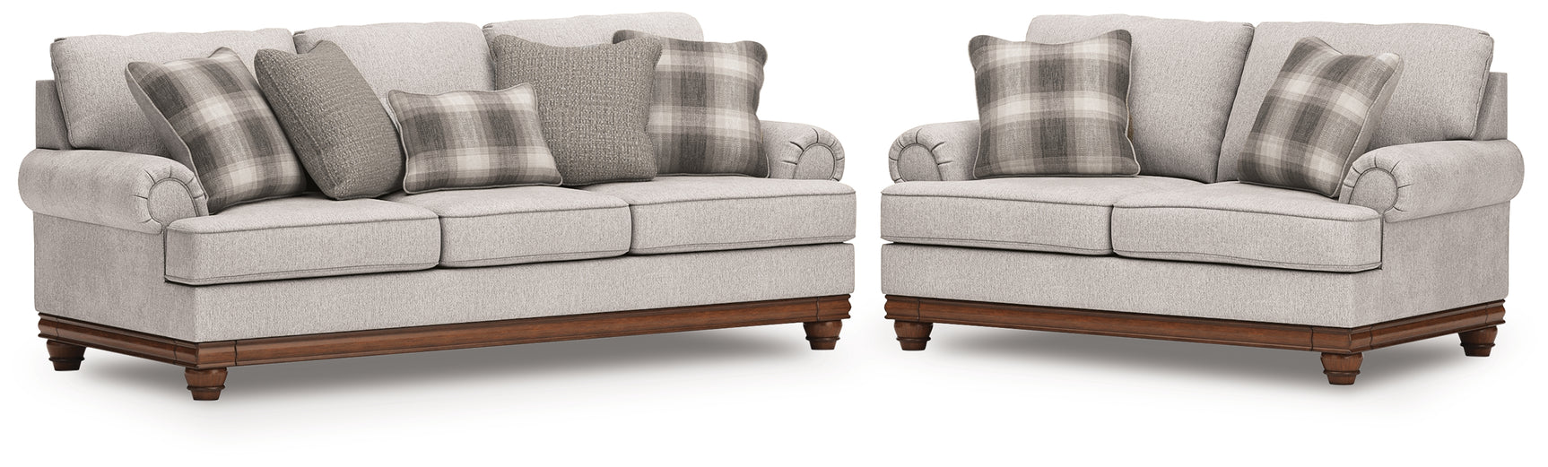 side view of Clearbrooke Sandstone Sofa and Loveseat furniture