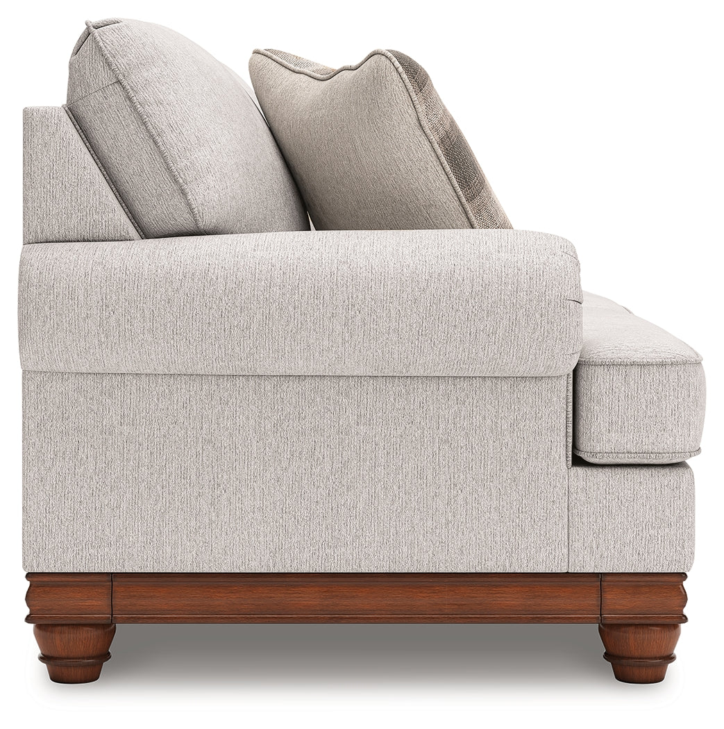 side view of Clearbrooke Sandstone Sofa and Loveseat furniture