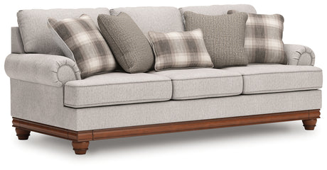 Clearbrooke sandstone chenille sofa side view