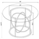 Levy 48-inch Round Glass Top Dining Table Matte Black — product image 7