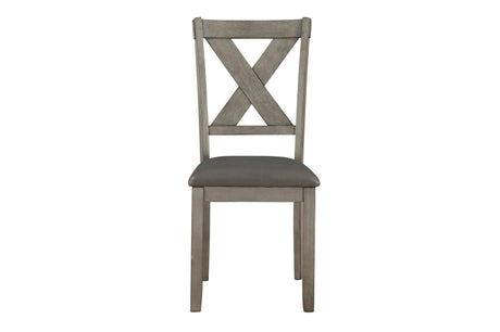 Front view of Holders Dining Chair with X-back wood frame