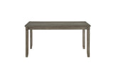 Room view of Holders Gray Faux Leather Dining Room Set with table and seating