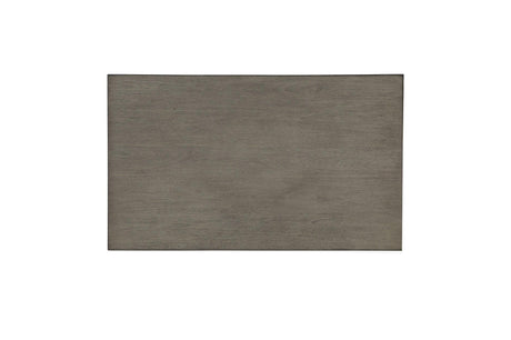 Top view of Holders Gray Faux Leather Dining Room Set table