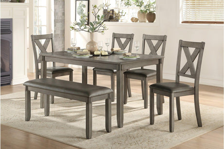 Main view of Holders Gray Faux Leather Dining Room Set dining furniture