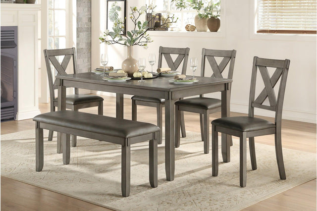 Main view of Holders Gray Faux Leather Dining Room Set dining furniture