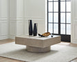Gray Oak Veneer Coffee Table with Casters — product view