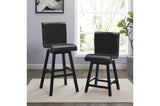 Close-up detail of faux leather upholstered chair seat and table leg