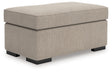 Sararose Heather chenille ottoman angled side view