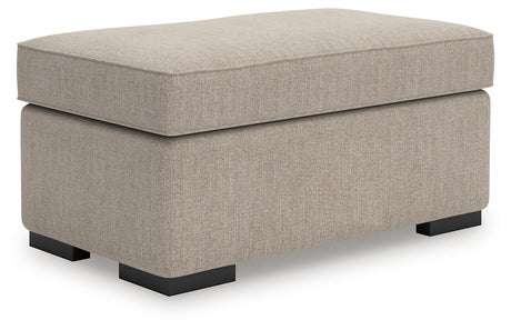 Sararose Heather chenille ottoman angled side view