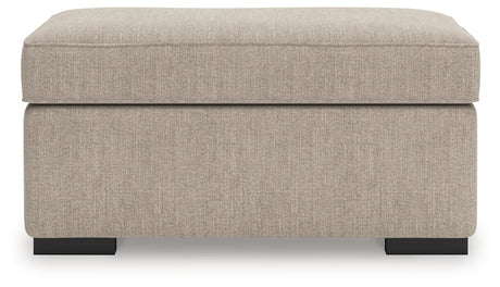 Sararose Heather chenille ottoman head-on front view