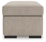 Sararose Heather chenille ottoman side view