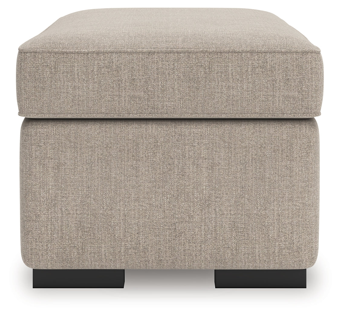 Sararose Heather chenille ottoman side view