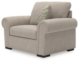 Sararose Heather chenille oversized chair alternative angled front view