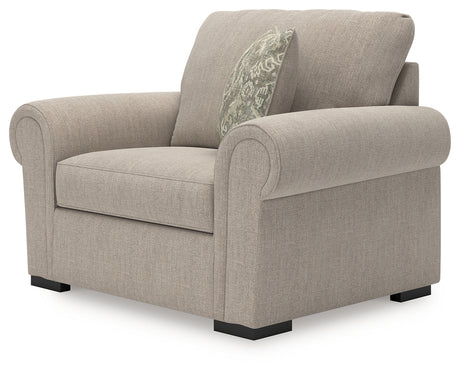 Sararose Heather chenille oversized chair alternative angled front view