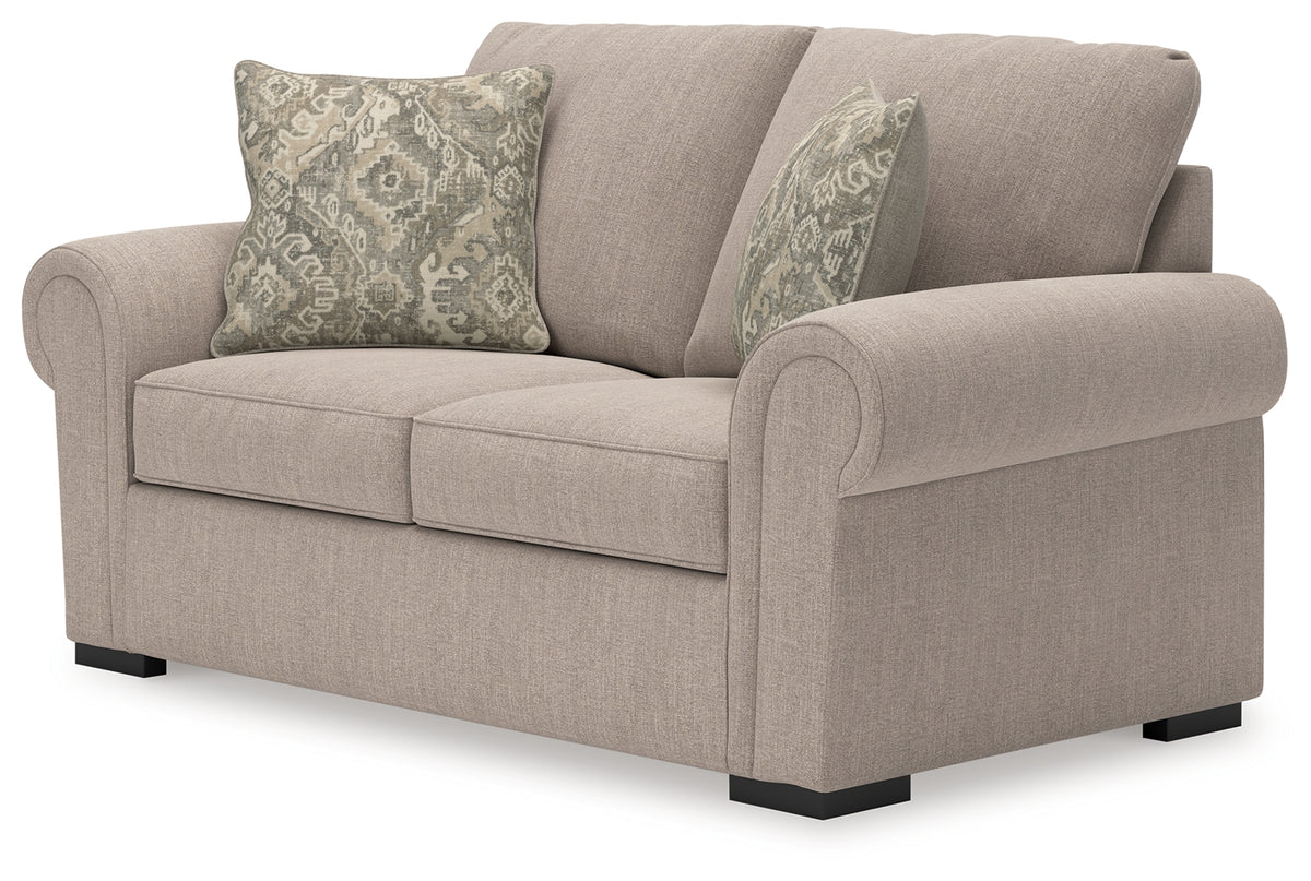 Sararose Heather chenille loveseat alternate angle