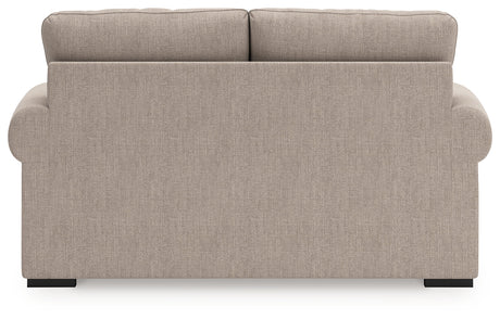 Sararose Heather chenille loveseat rear view