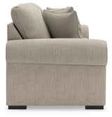 Close detail of sofa arm and fabric texture