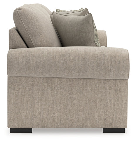 Close detail of sofa arm and fabric texture