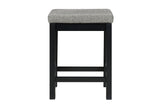 front view of Connected Black Fabric Counter Height Dining Chair