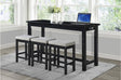 main view of Connected Black Fabric Counter Height Dining Set