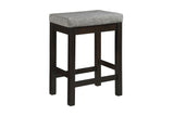 Side view of chair showing metal and wood elements