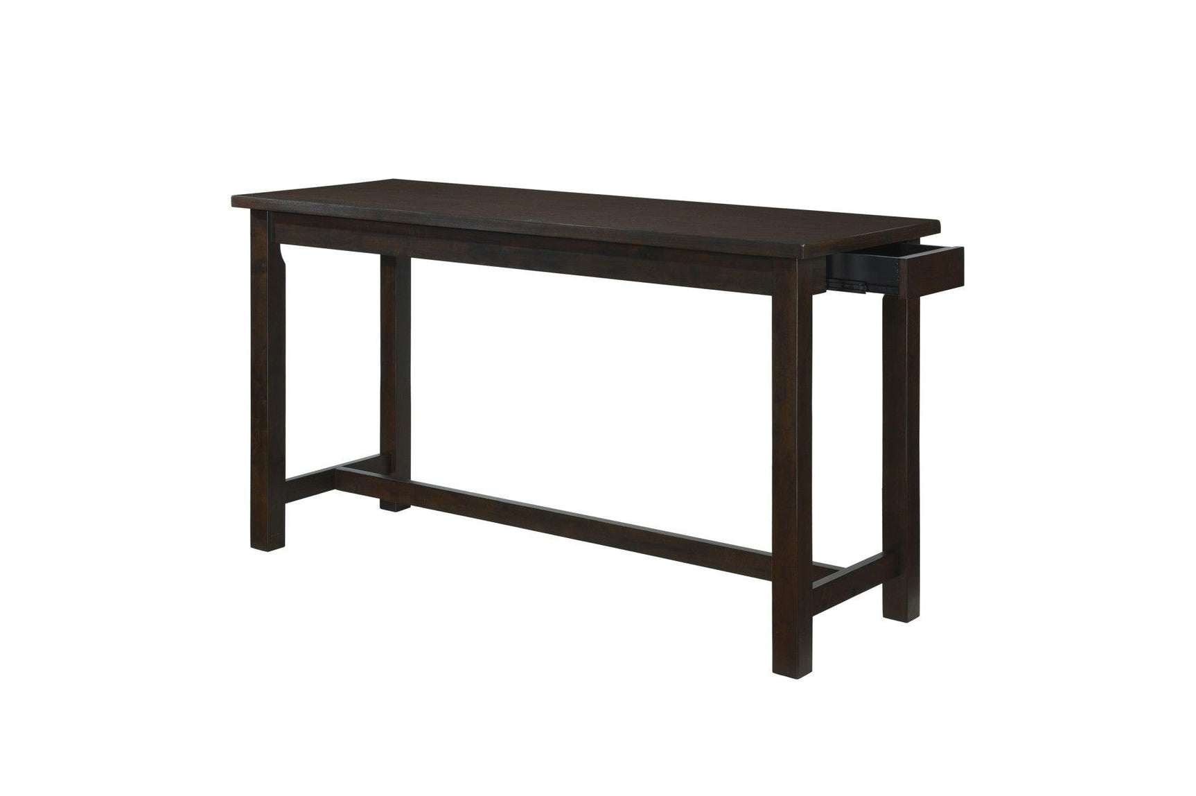 Side view showing drawer on dining table