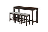 Side angle of entire Connected Espresso Fabric Set