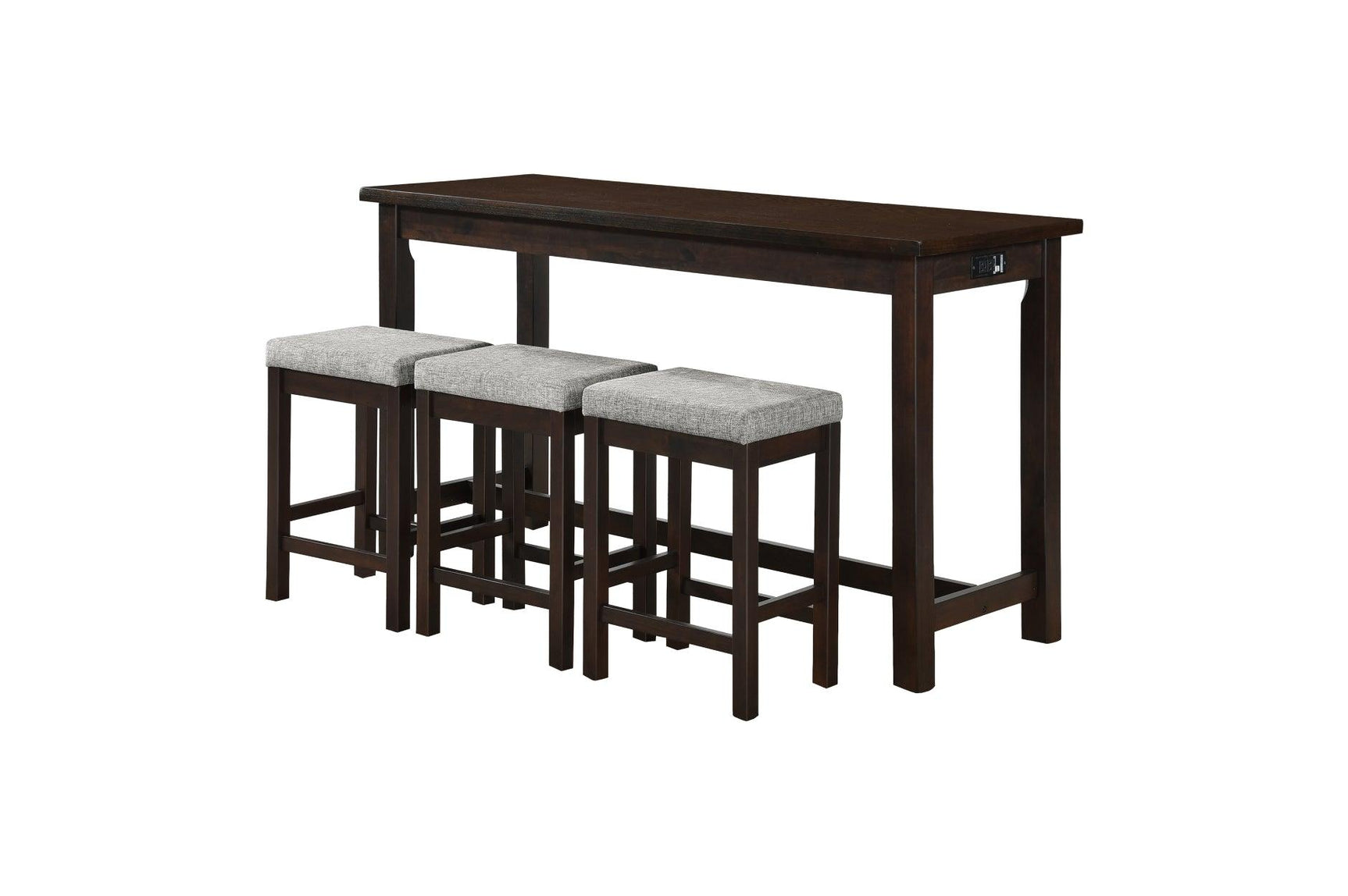 Side angle of entire Connected Espresso Fabric Set
