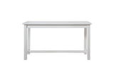 Connected White Fabric Rectangular Counter Height Dining Set side view