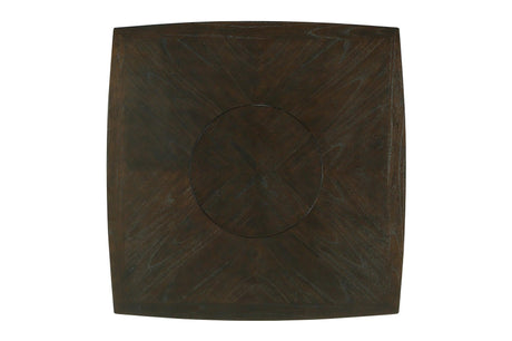 Detail view of woodgrain finish on Balin rectangular table