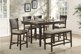 Main view of Balin brown fabric upholstered rectangular counter height dining table and chairs