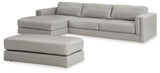 Side perspective of Amiata Glacier sectional sofa