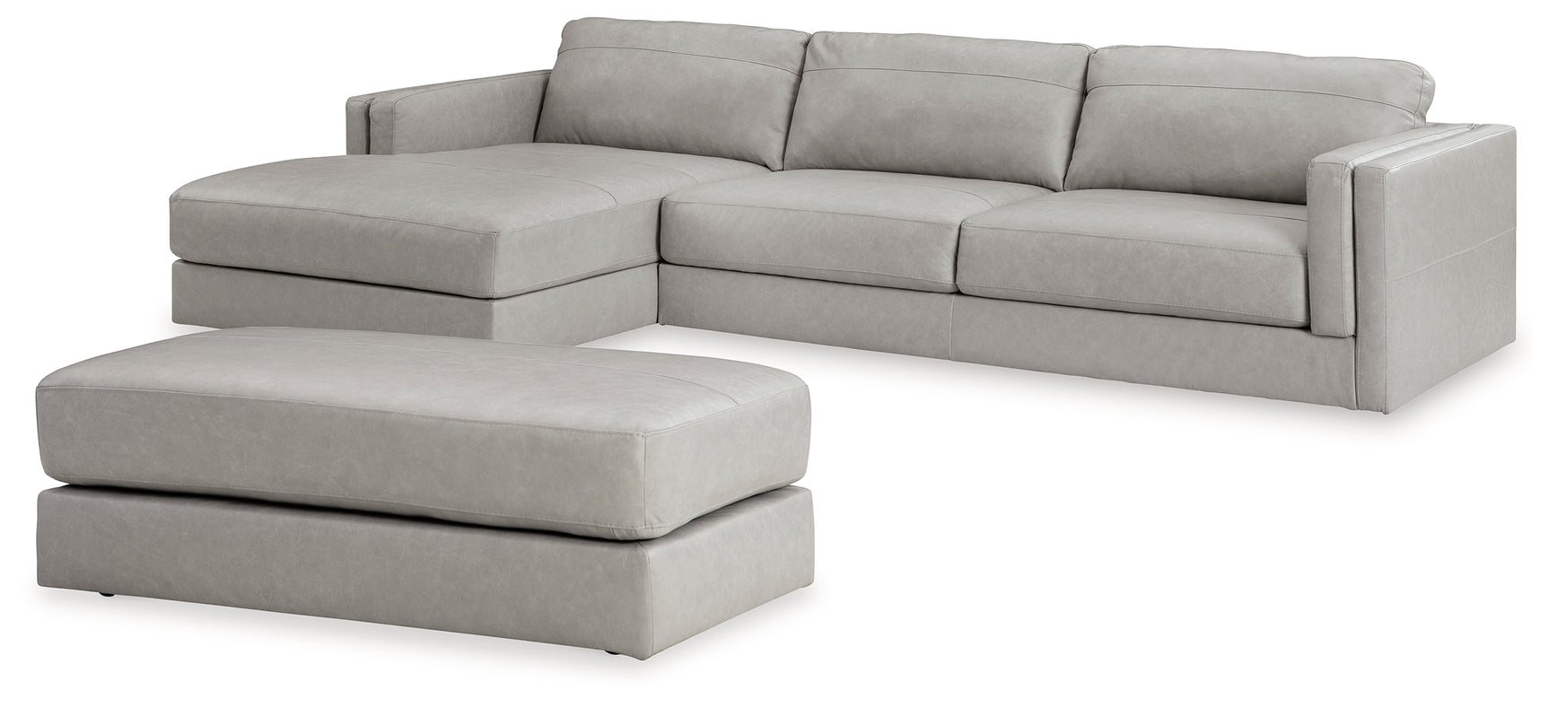 Side perspective of Amiata Glacier sectional sofa