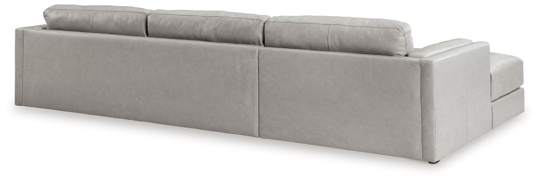 Room view with Amiata Glacier Leather sectional sofa and chaise