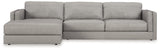 Close-up detail of Amiata Glacier Leather sectional sofa