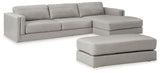 Close-up detail of Amiata Glacier 2-Piece Sectional Sofa upholstery