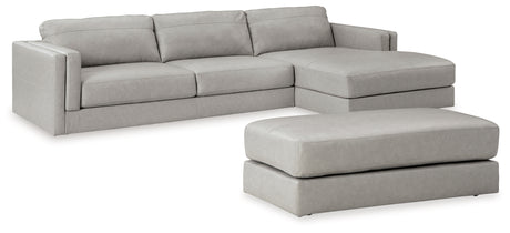 Close-up detail of Amiata Glacier 2-Piece Sectional Sofa upholstery
