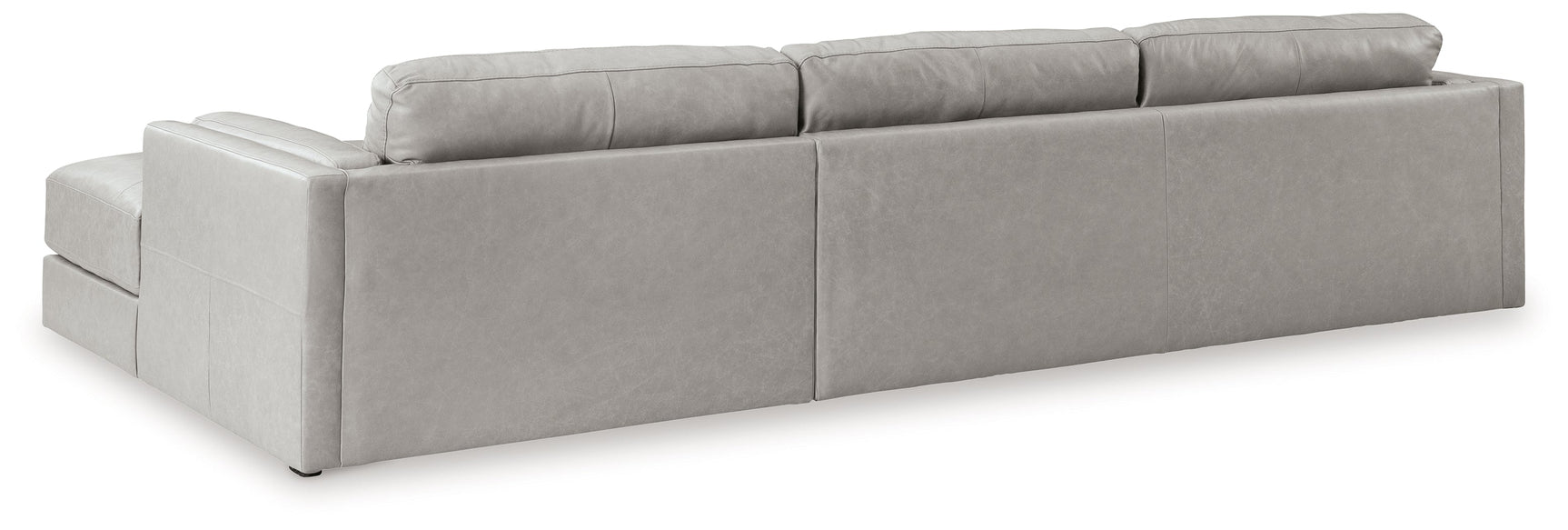 Room view showing Amiata Glacier sectional sofa with chaise